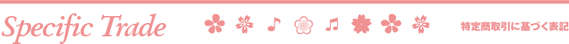 SPECIFIC TRADE　特定商取引に関する法律に基づく表記